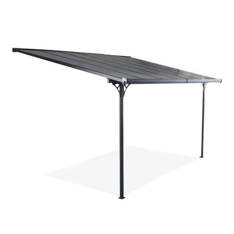 Hardmaister Carport & Terrassenüberdachung Atlanta 4,4x3m Kaltgrau Alu Polycarbonat