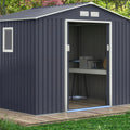 Hardmaister Gerätehaus Hudson 277 x 191 cm Anthrazit Metallschuppen mit Satteldach