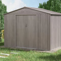 Hardmaister Metall Gerätehaus Hudson 277x191 cm Grau-Eiche Satteldach Gartenschuppen