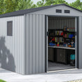 Hardmaister Metall Gerätehaus HUDSON 277x319 cm Hellgrau Gartenhaus Satteldach
