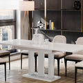 Ausziehbarer Esstisch "Appia White" 130-210cm (Weiß Hochglanz) von Endo-Möbel bei coso-home