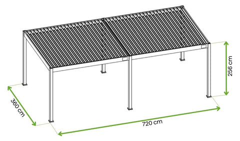 Gutroof Pergola "Deluxe Automatic" 3,6x7,2m - elektrisch, Aluminium, Anthrazit von Gutroof bei coso-home
