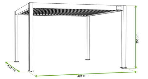 Gutroof Deluxe Pro Automatic Pergola 4x4m mit LED-Beleuchtung in Weiß – Aluminium Terrassenüberdachung