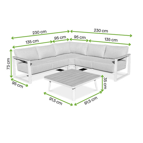 furrore Gartenlounge-Set "STELVIO CAFFE" Ecklounge Aluminium Rope - Anthrazit von furrore bei coso-home