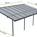 Hardmaister Carport Atlanta 3x5m Kaltgrau Terrassenüberdachung aus Aluminium & Polycarbonat