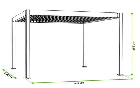 Gutroof Elektrische Pergola DELUXE PRO AUTOMATIC 3x4m LED Aluminium Taupe