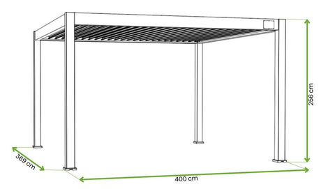 Gutroof Pergola "Deluxe" 3,6x4m - elektrisch, LED, Weiß von Gutroof bei coso-home