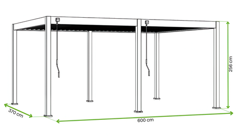 Gutroof Pergola "Deluxe" 3,6x6m - manuell, Aluminium, Anthrazit von Gutroof bei coso-home