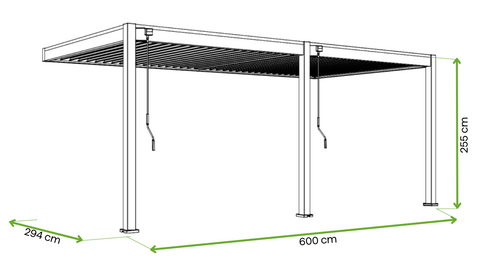 Gutroof Pergola "Elegance Wall" 3x6m - manuell, Wandmontage, Weiß von Gutroof bei coso-home