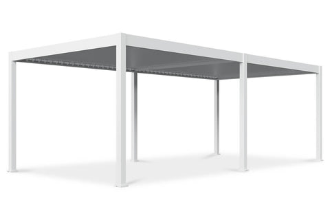 Gutroof Pergola "Deluxe" 3,6x7,2m - elektrisches Lamellendach, LED, Aluminium, Weiß von Gutroof bei coso-home