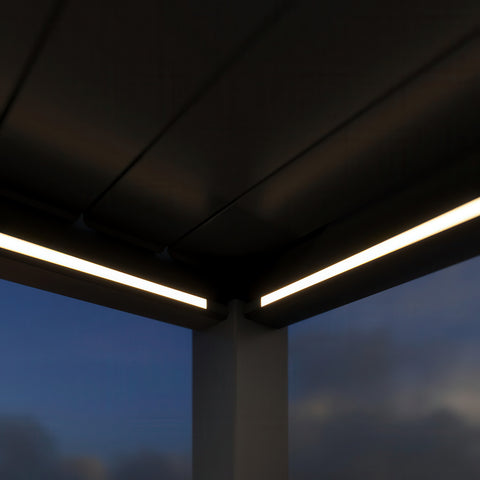 Gutroof Pergola "Deluxe Pro Automatic" 4x8m - elektrisch, LED, Anthrazit von Gutroof bei coso-home