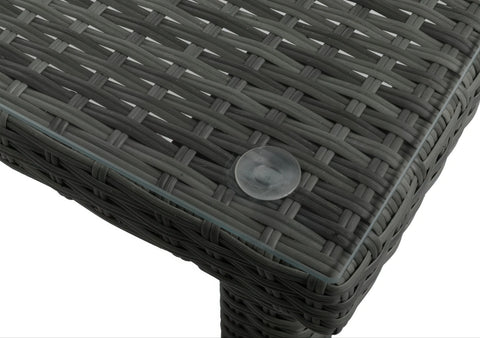 Focusgarden Technorattan Gartenmöbel-Set Fiesta/Venecja 6+1 Grau – Essgruppe mit Glastisch