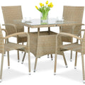 Focus Garden FIESTA/LUGO 4+1 Gartenmöbel-Set Beige Polyrattan Essgruppe